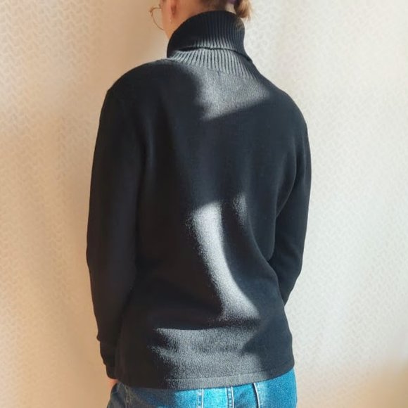 Black chunky collar turtleneck - Picture 6 of 12